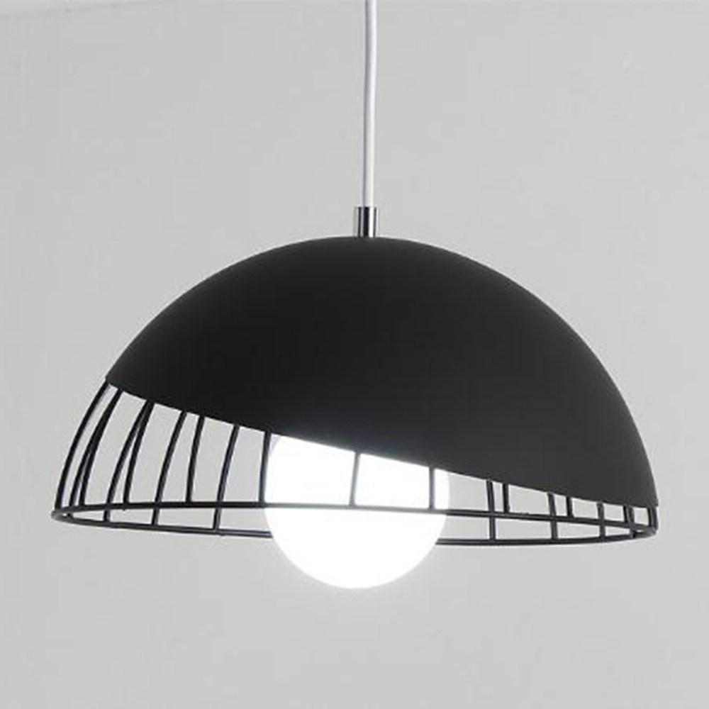 Modern Semi-Globe Metal Pendant Light - Industrial LED Fixture