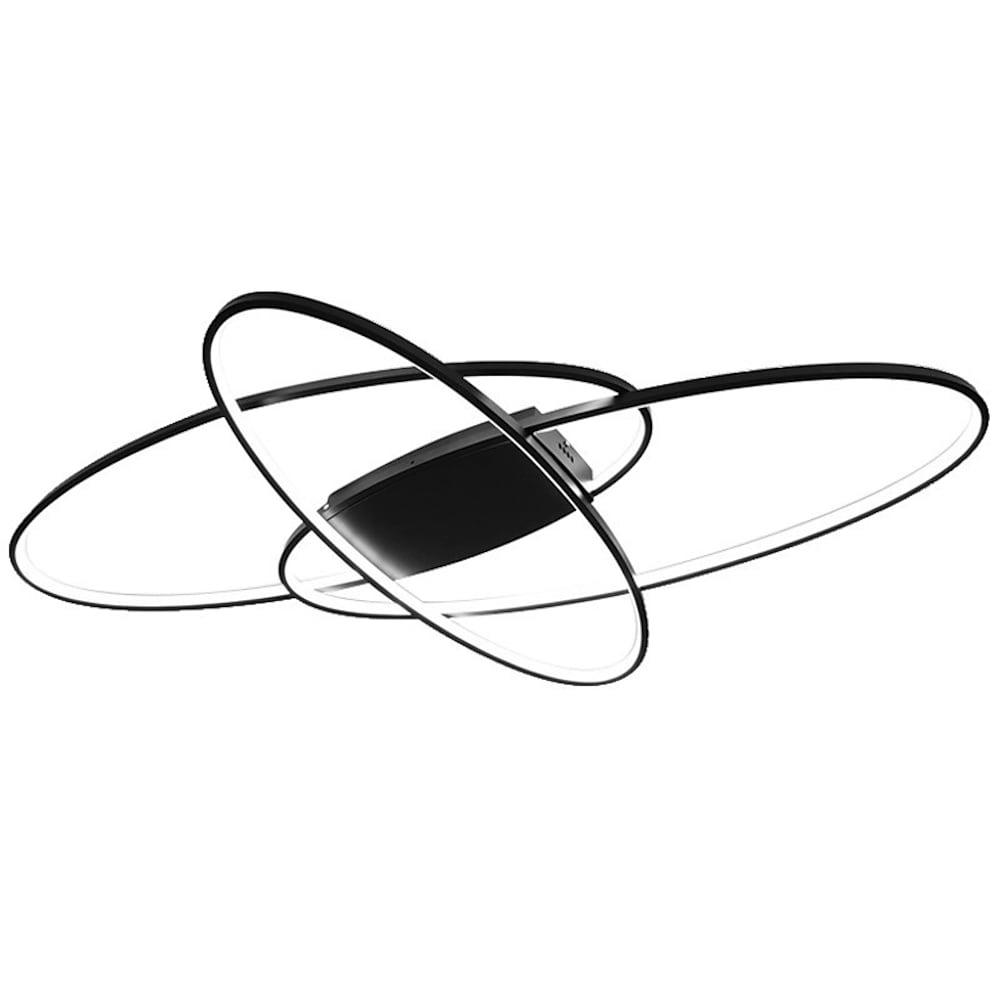Overlapping Oval LED Flush Mount Ceiling Light - Modern Metal