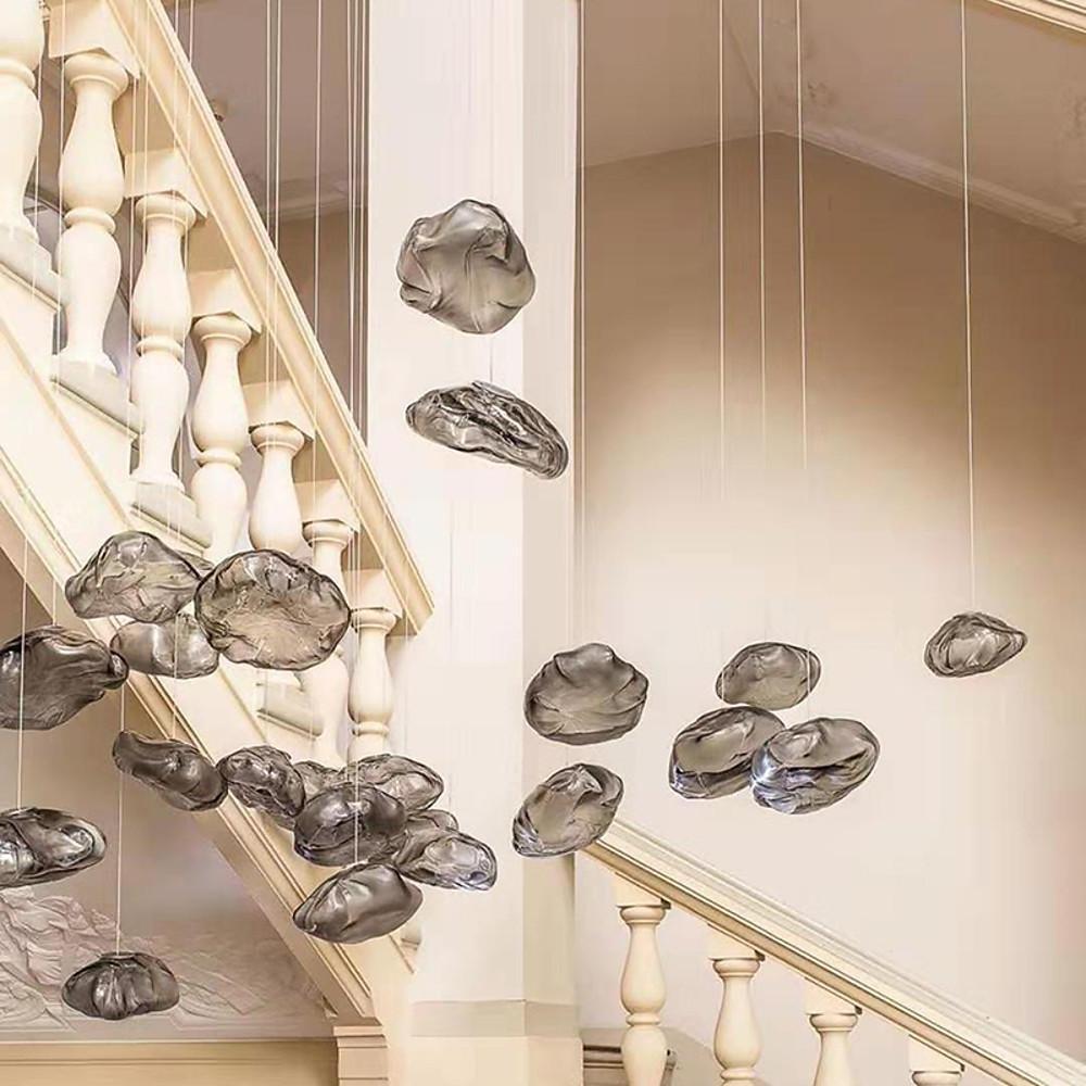 Industrial Glass Bubble Staircase Pendant Light