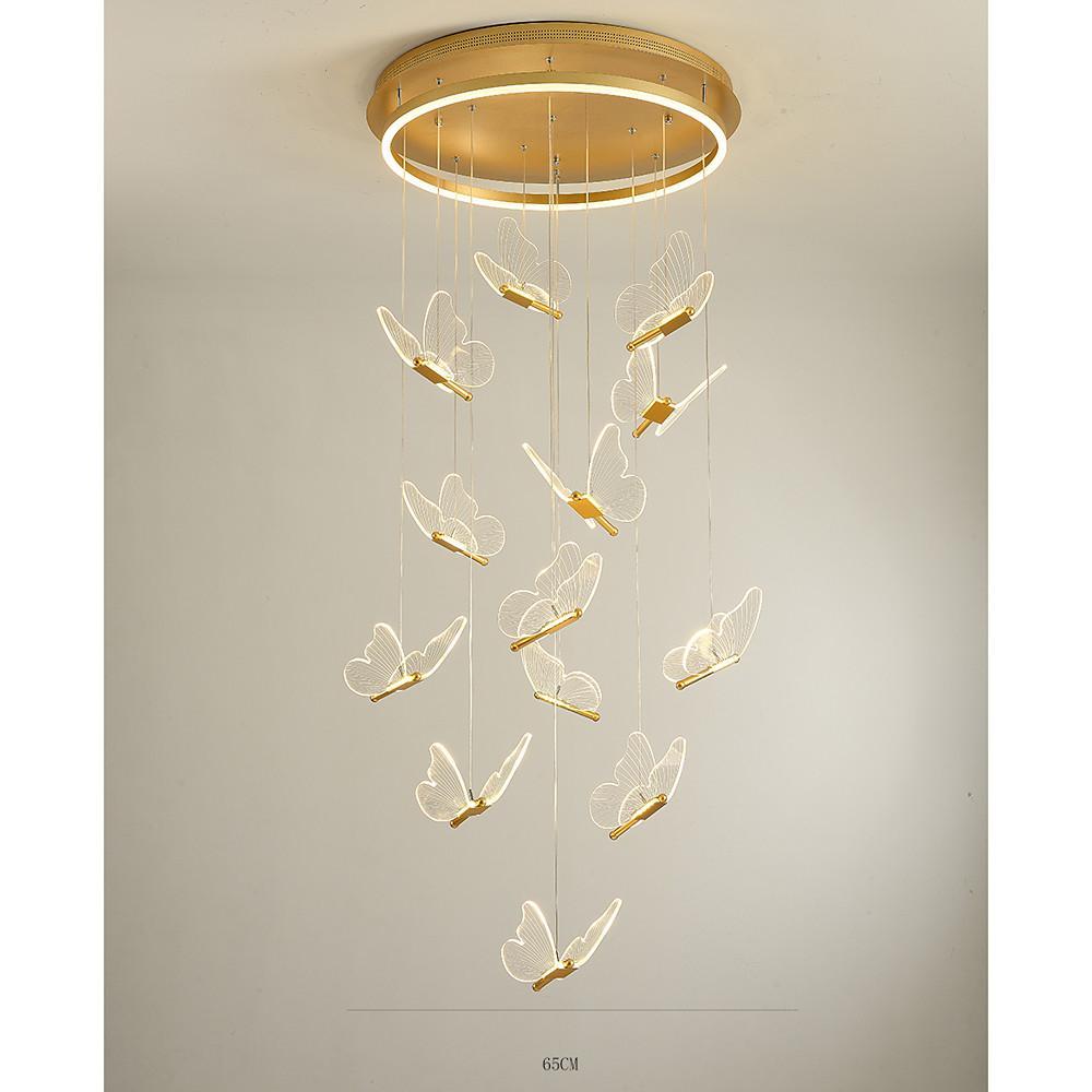 Butterfly Pendant Light Modern Acrylic Metal LED Chandelier