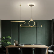 Modern Circle Linear LED Pendant Light - Black & Gold