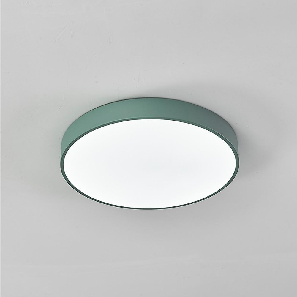 Ultra-Thin Round LED Ceiling Light Flush Mount Wood Frame