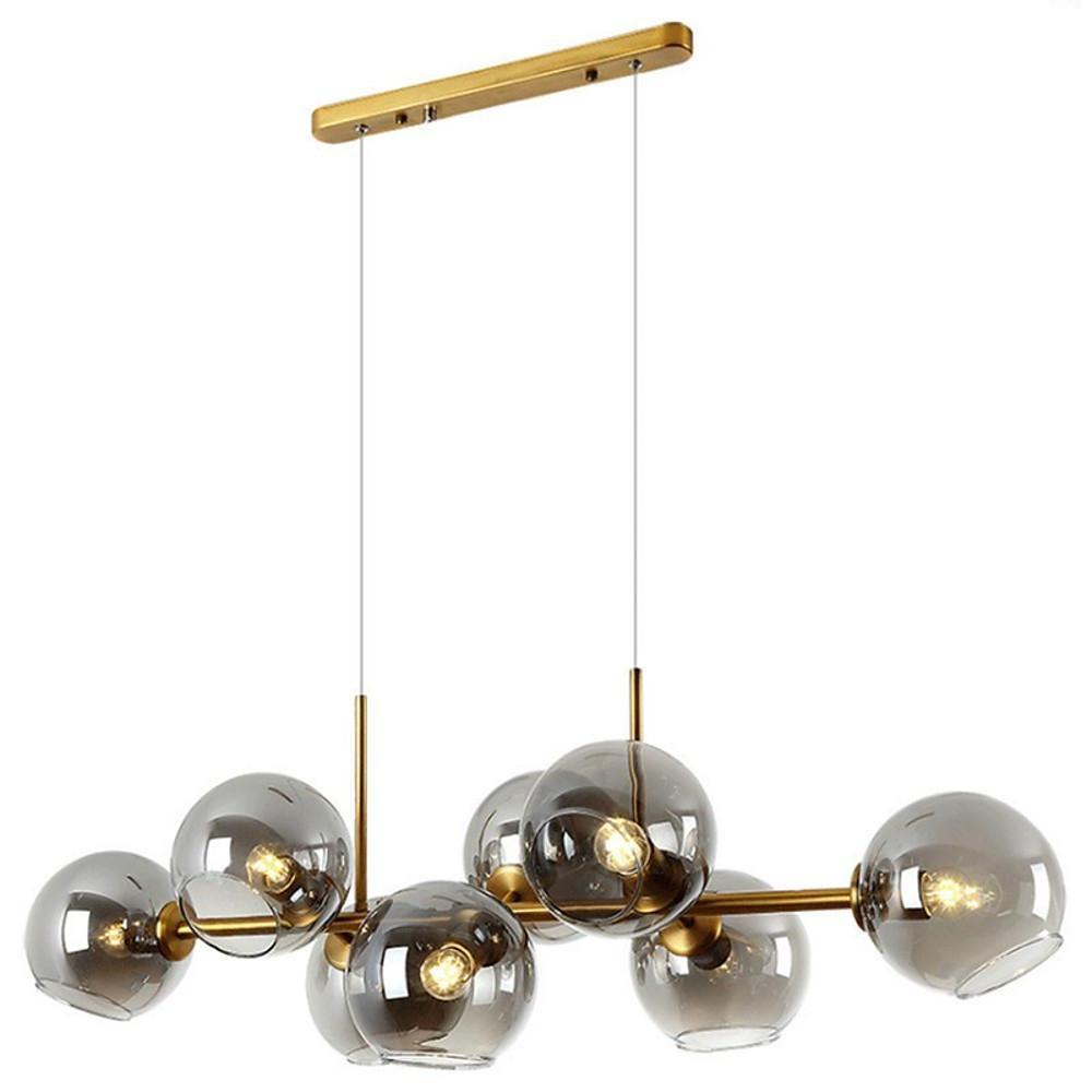 Nordic Glass Bubble Chandelier with Metal Frame – 8-Light