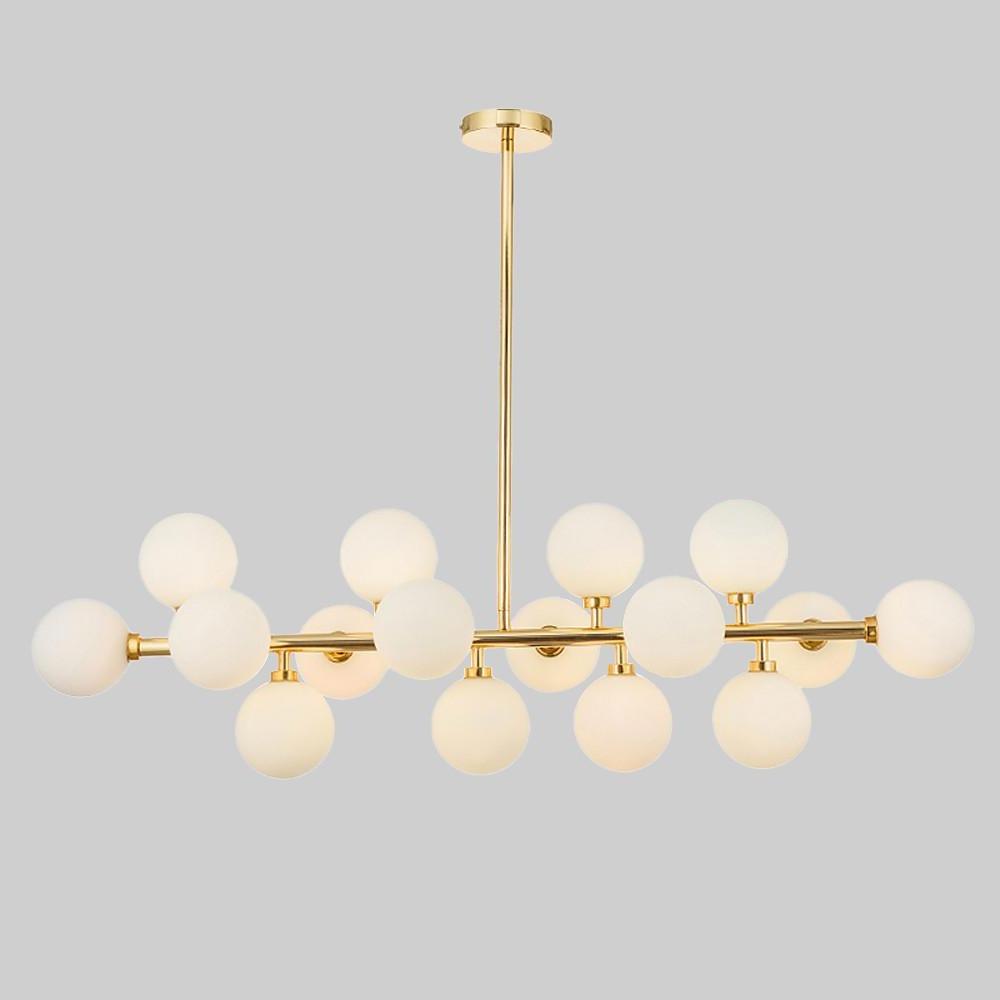35" Modern Sputnik Chandelier with 16 LED Glass Globe Lights