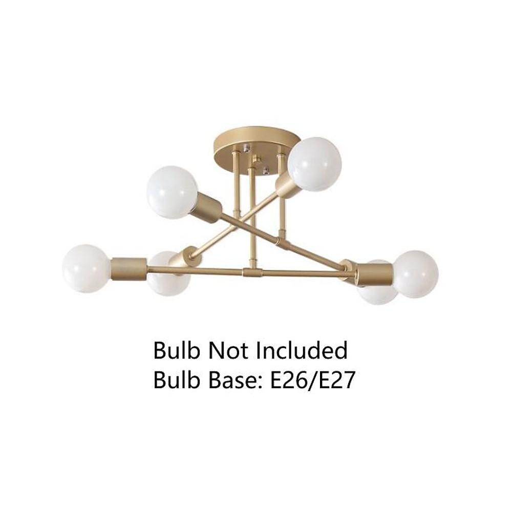 Geometric Sputnik Semi Flush Mount Ceiling Light with 6 LED Bulbs