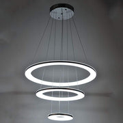 Adjustable 3-Ring LED Chandelier Modern 24" Hanging Ceiling Light