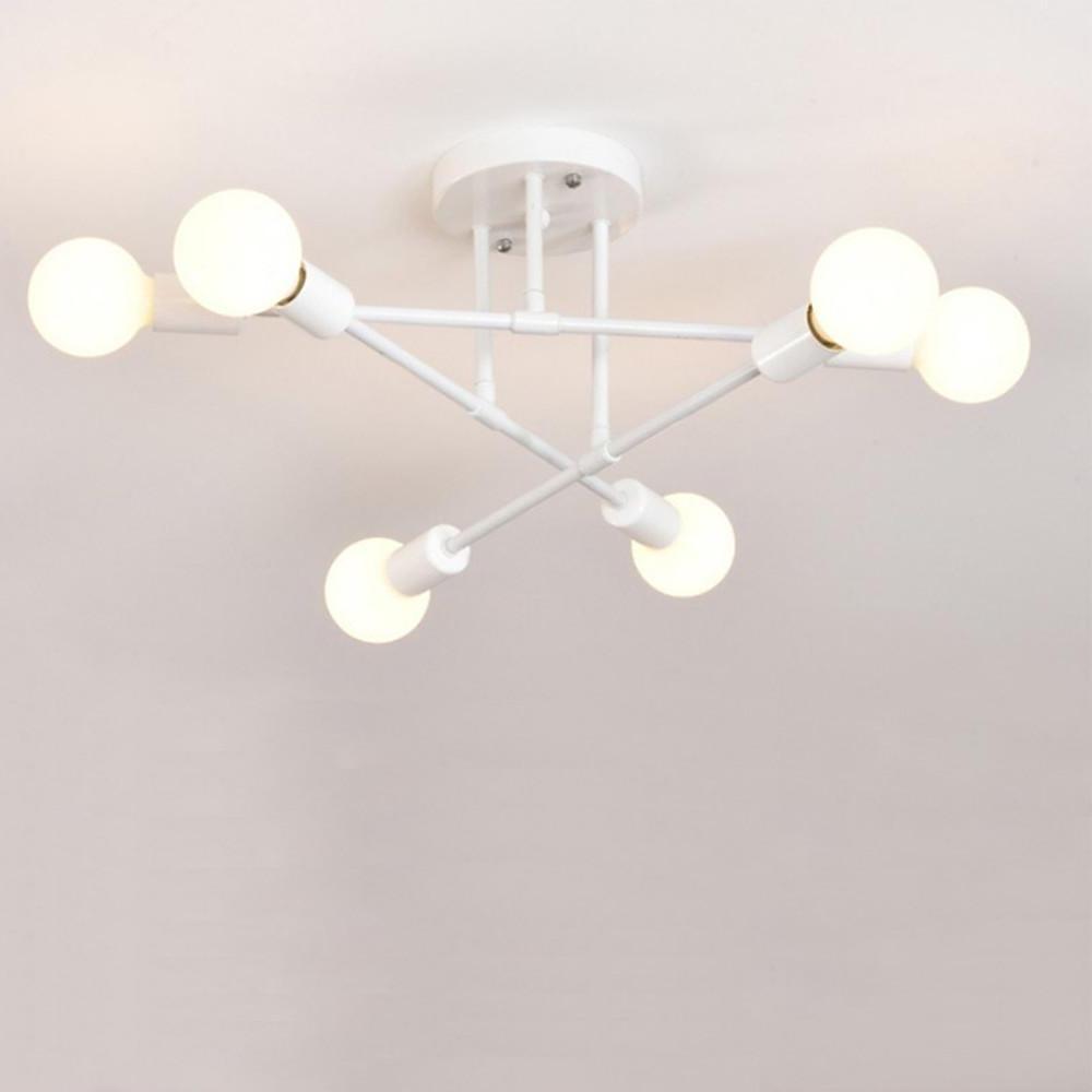 Geometric Sputnik Semi Flush Mount Ceiling Light with 6 LED Bulbs