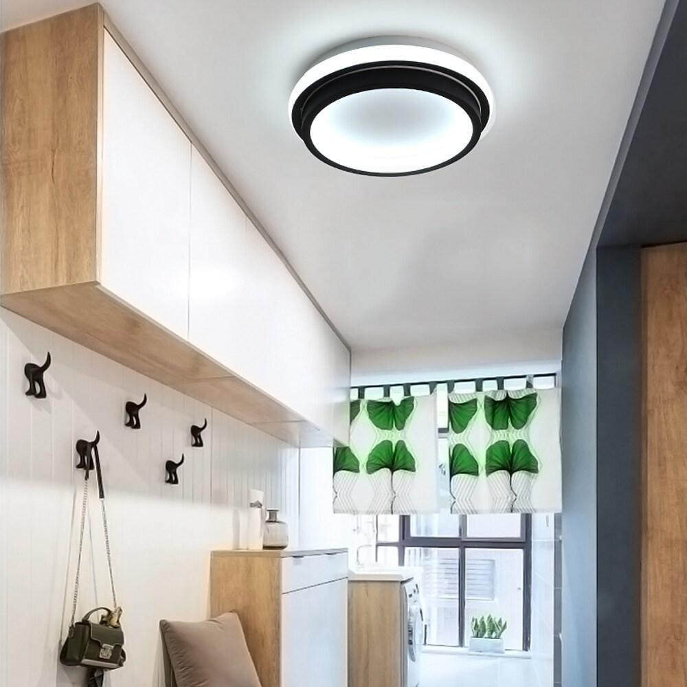 Modern Square LED Flush Mount Ceiling Light - Metal & PVC