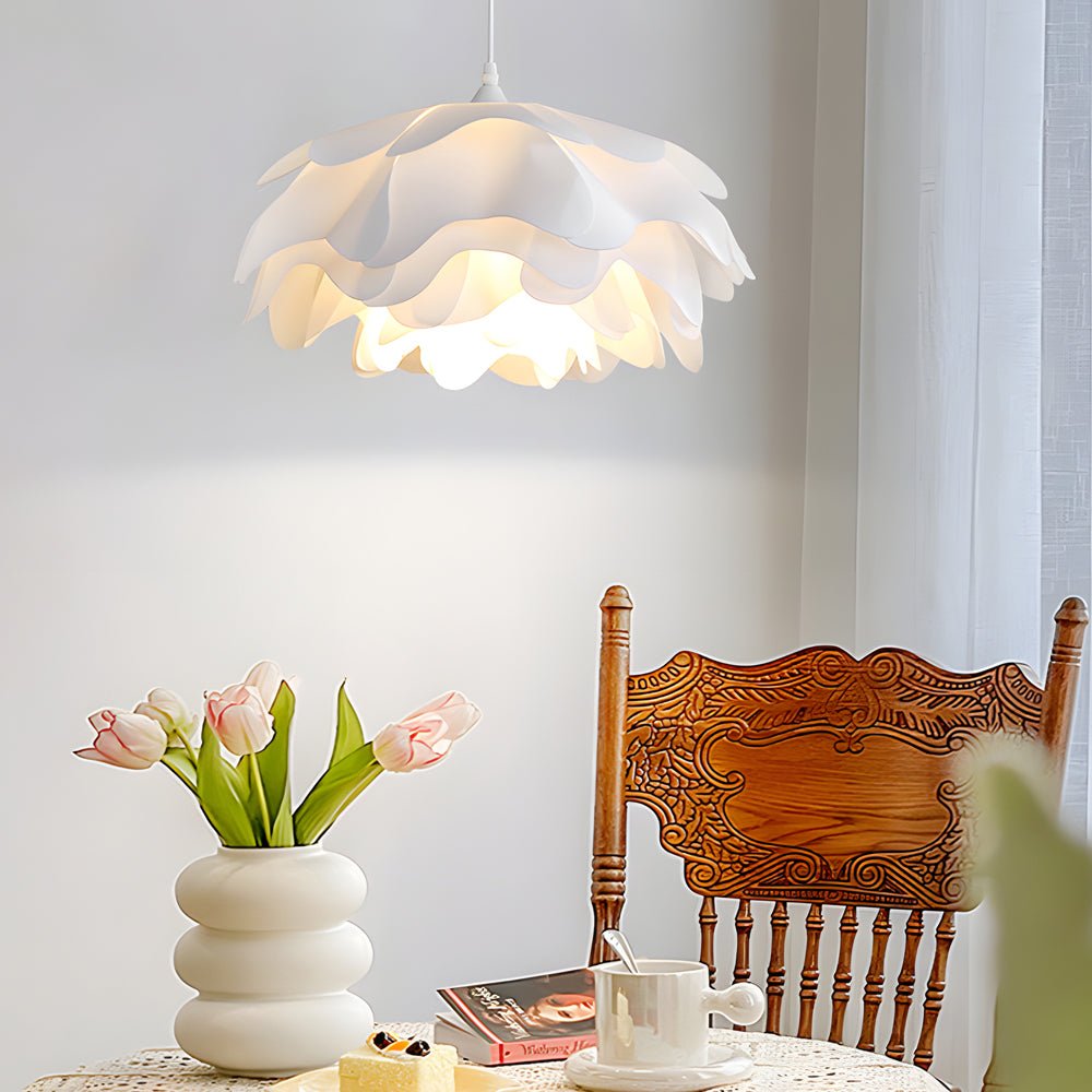 Modern Acrylic Flower Pendant Light - 3-Step Dimming White Ceiling