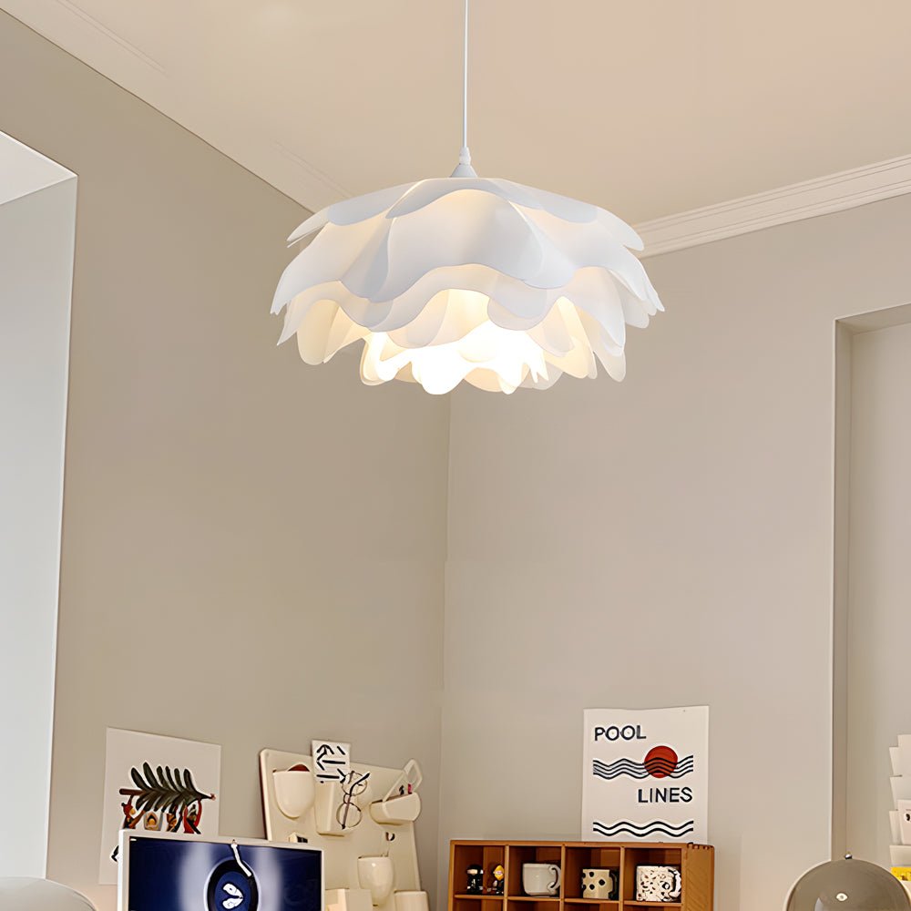 Modern Acrylic Flower Pendant Light - 3-Step Dimming White Ceiling