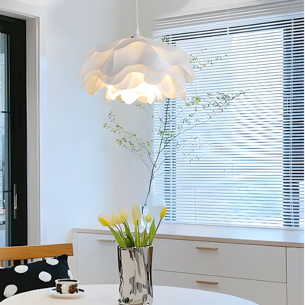 Modern Acrylic Flower Pendant Light - 3-Step Dimming White Ceiling