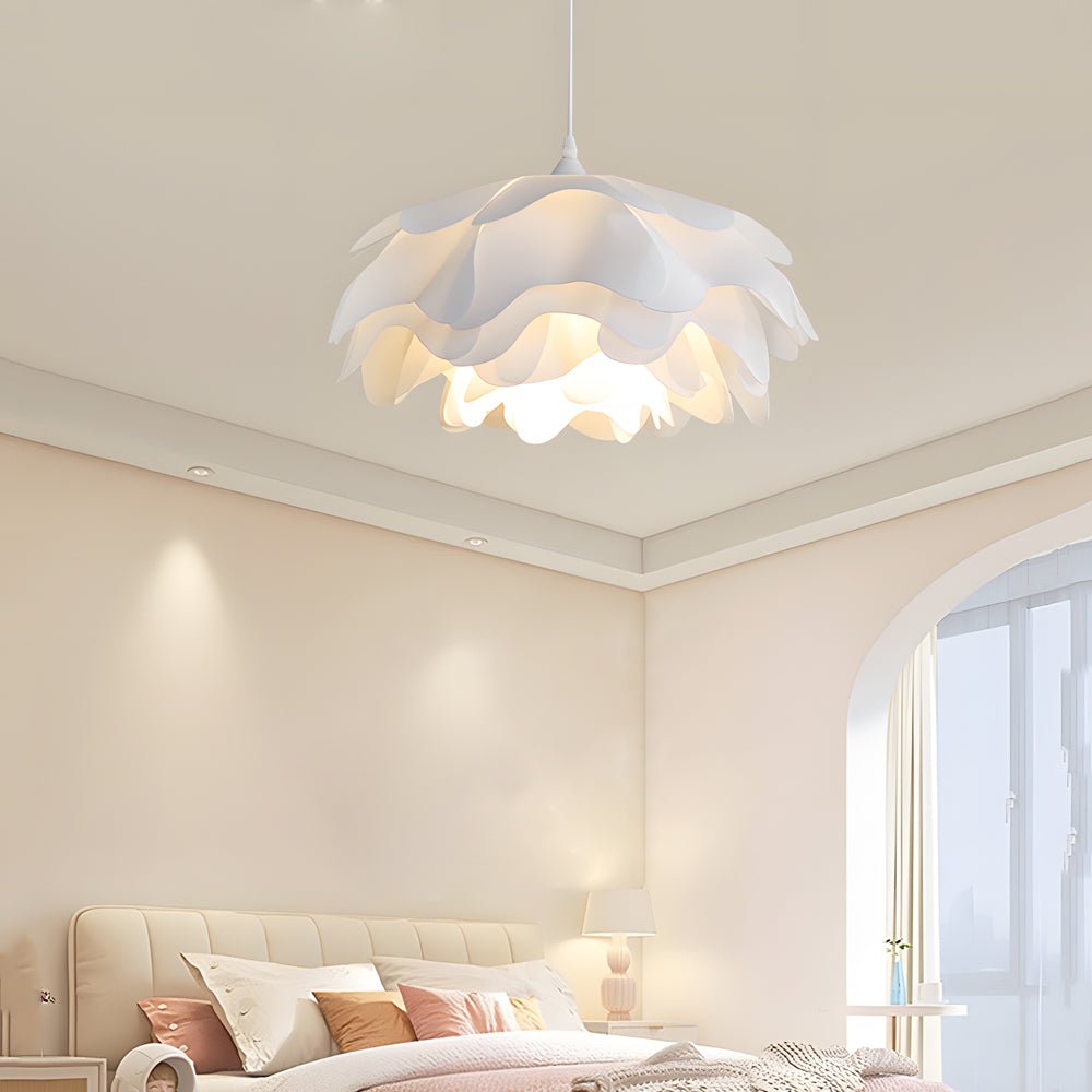 Modern Acrylic Flower Pendant Light - 3-Step Dimming White Ceiling