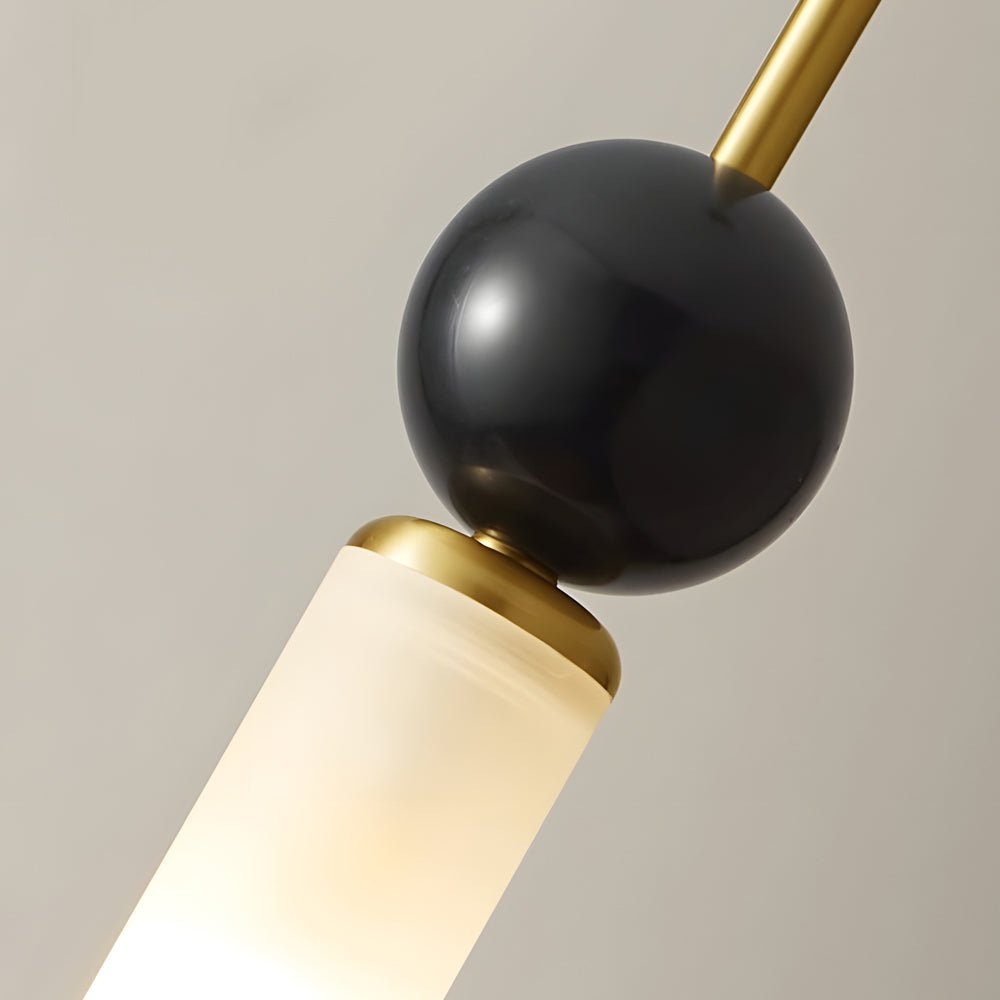 Marble Cylinder Pendant Light - Modern Acrylic & Brass Hanging Lamp