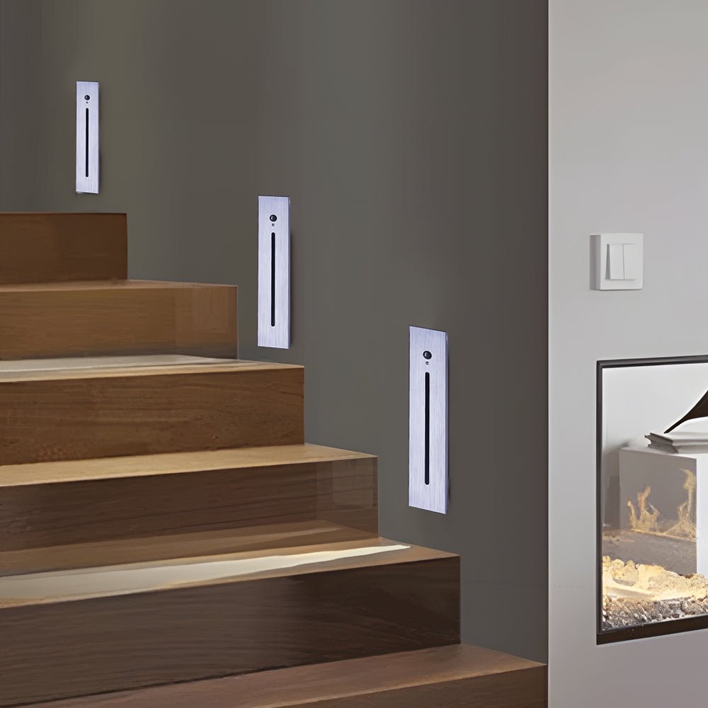 Motion Sensor LED Stair Light Recessed Wall Step Lighting Indoor