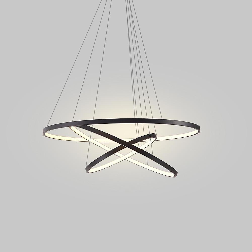 3-Ring Interweaved Circle LED Pendant Light Aluminum Acrylic