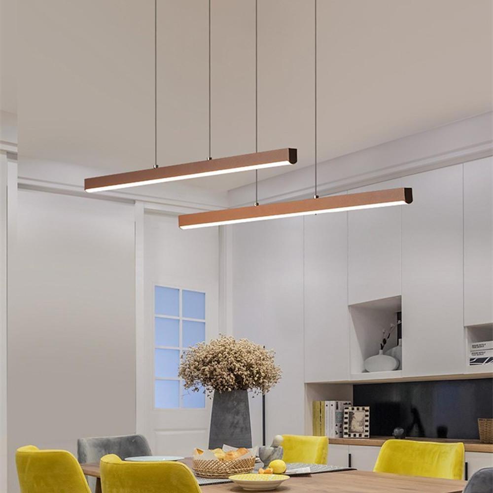 Modern Linear Chandelier Aluminum Acrylic Dining Room Pendant