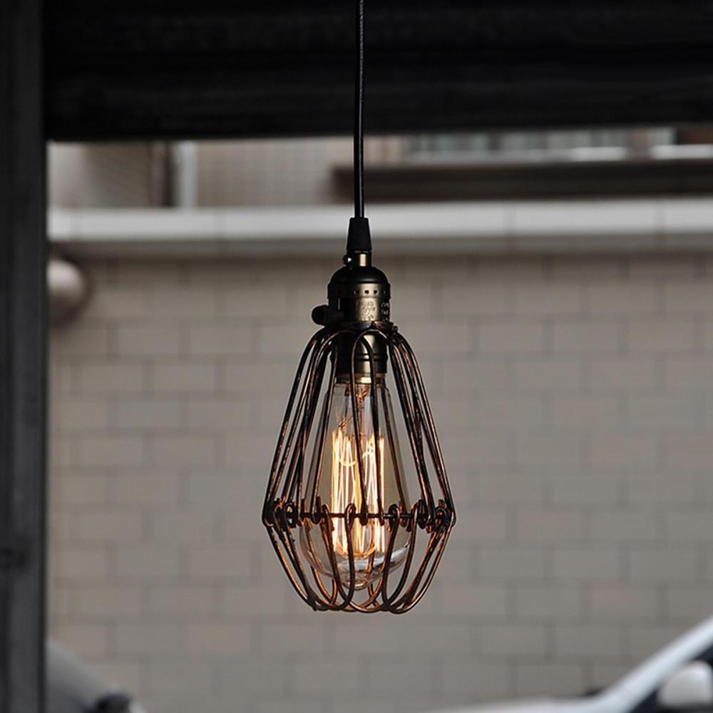 Industrial Metal Lantern Pendant Light - Ambient LED Ceiling Lamp