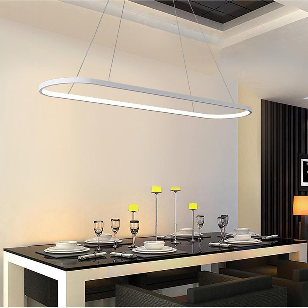 Modern Rounded Rectangle Pendant Light – LED Acrylic & Aluminum