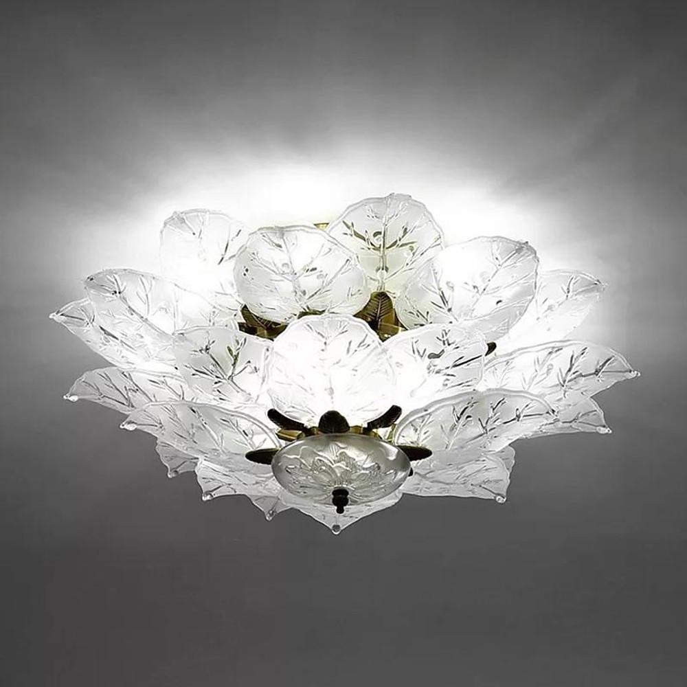 Leaf Flush Mount Ceiling Light • Metal & Glass LED Fixture