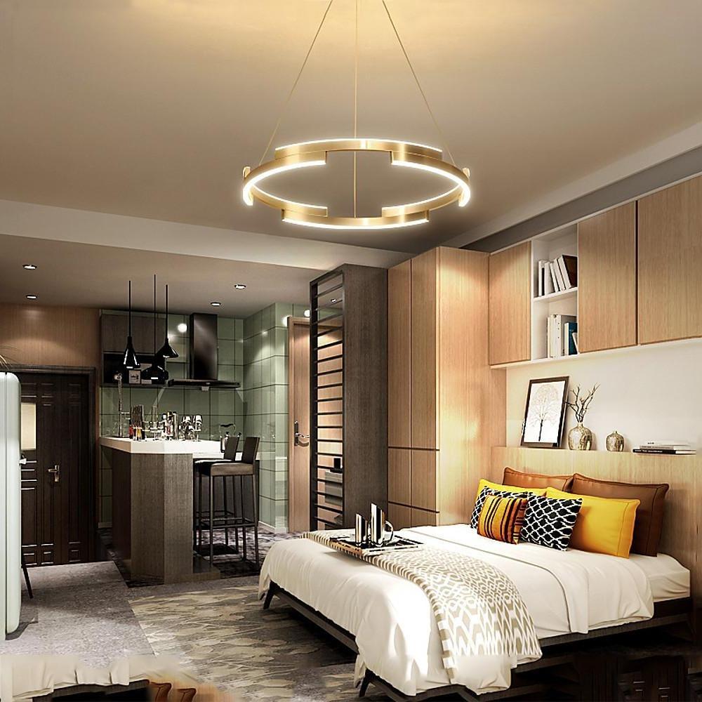 Modern Geometric Circle Pendant Light – Metal LED Chandelier