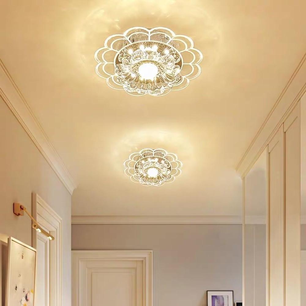 Floral Crystal Flush Mount LED Ceiling Light for Kids & Entryway