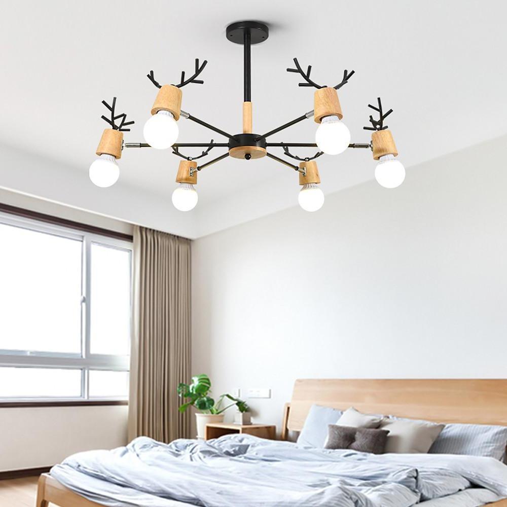 6-Light Nordic Antler Chandelier | Modern Metal Sputnik Design
