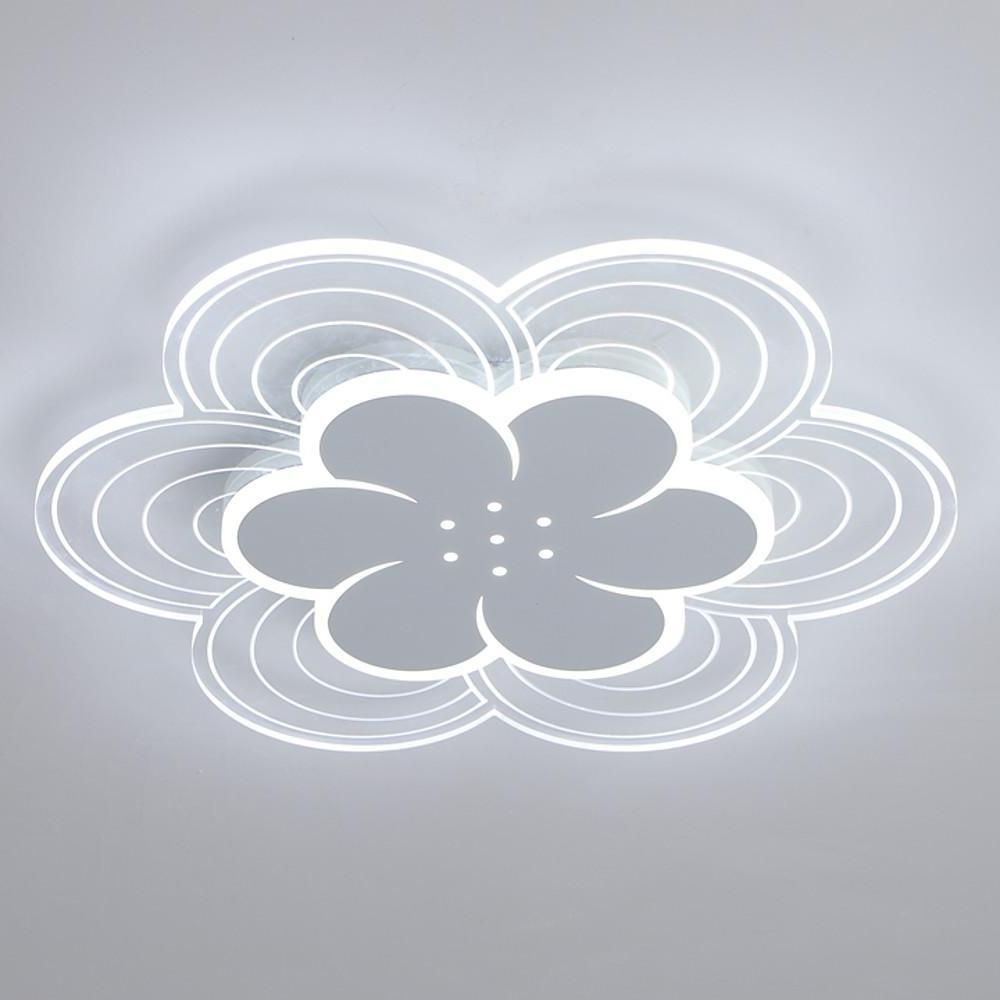 Modern Flower Flush Mount LED Ceiling Light - White Acrylic