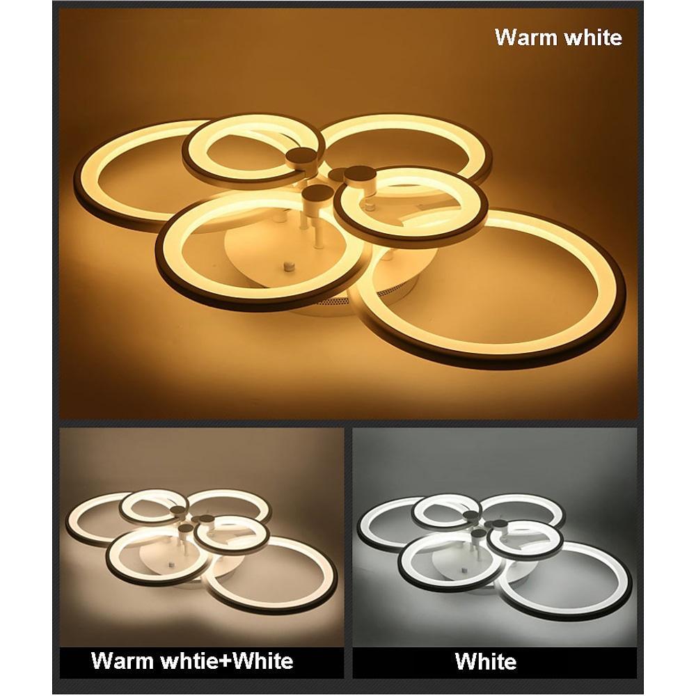 Modern Semi Flush Mount Light with Overlapping Rings - LED Ceiling