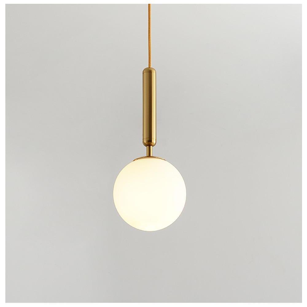 Glass Ball Modern Pendant Light with Electroplated Metal Frame