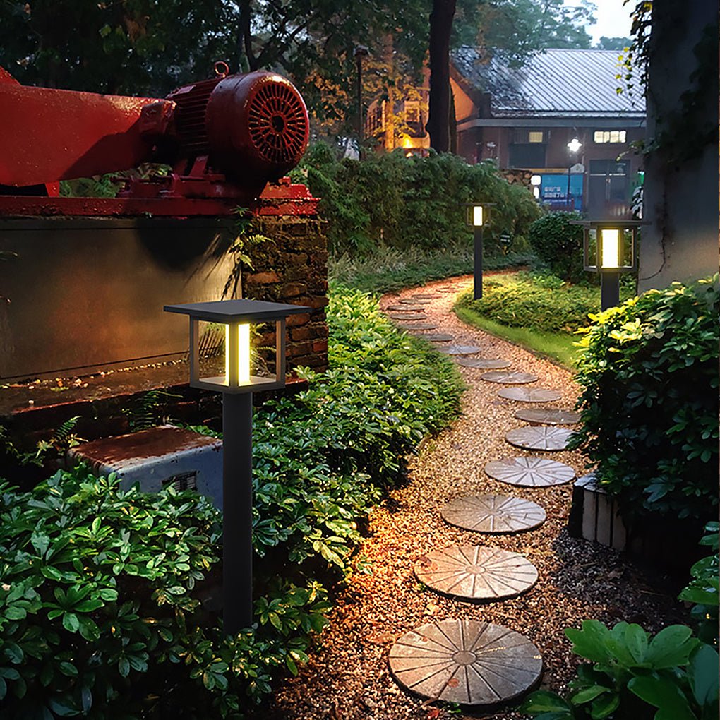 Wide Top LED Post Light with Rain Shield & Dual Power Options