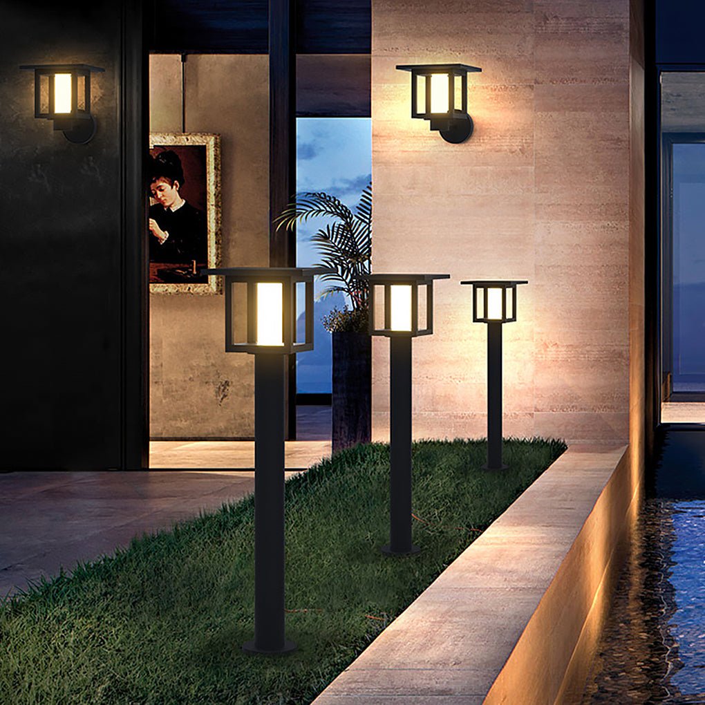 Wide Top LED Post Light with Rain Shield & Dual Power Options