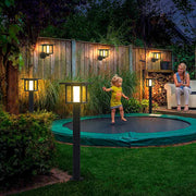 Wide Top LED Post Light with Rain Shield & Dual Power Options