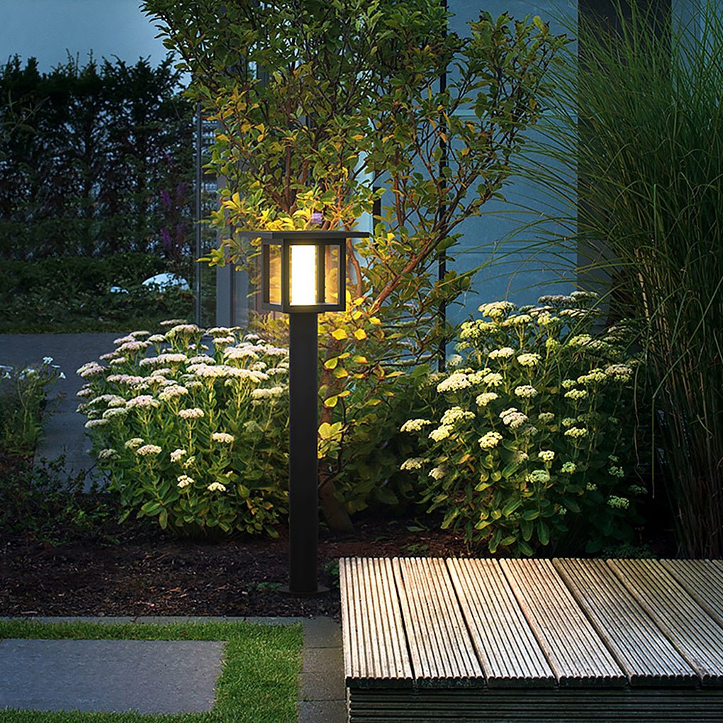Wide Top LED Post Light with Rain Shield & Dual Power Options