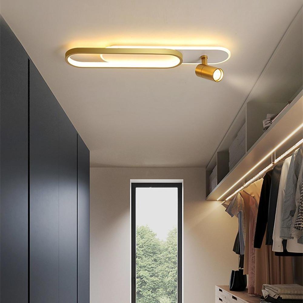 Modern LED Flush Mount Ceiling Light with Adjustable Spotlight