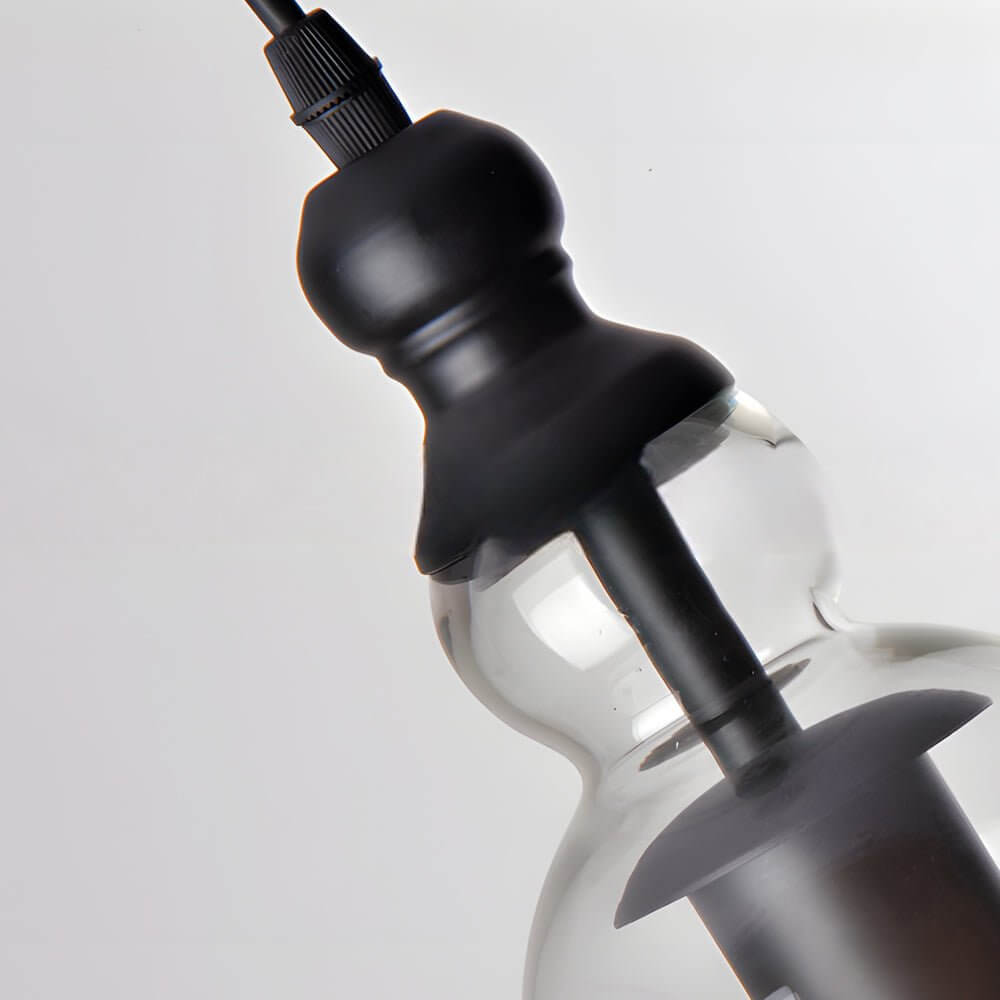 Vintage Geometric Glass and Iron Pendant Light