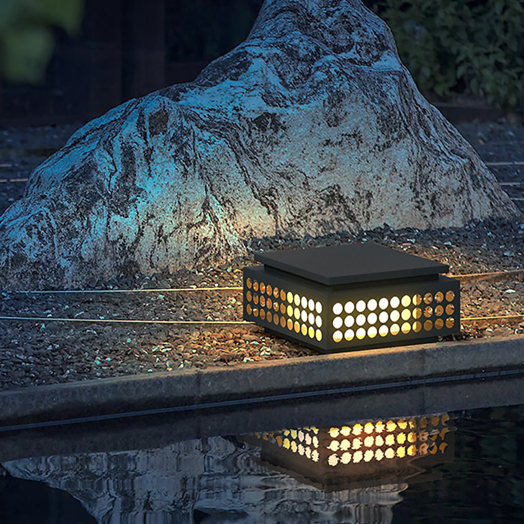 Solar LED Garden Lamp - Vintage Hollowed Pattern Weatherproof Design