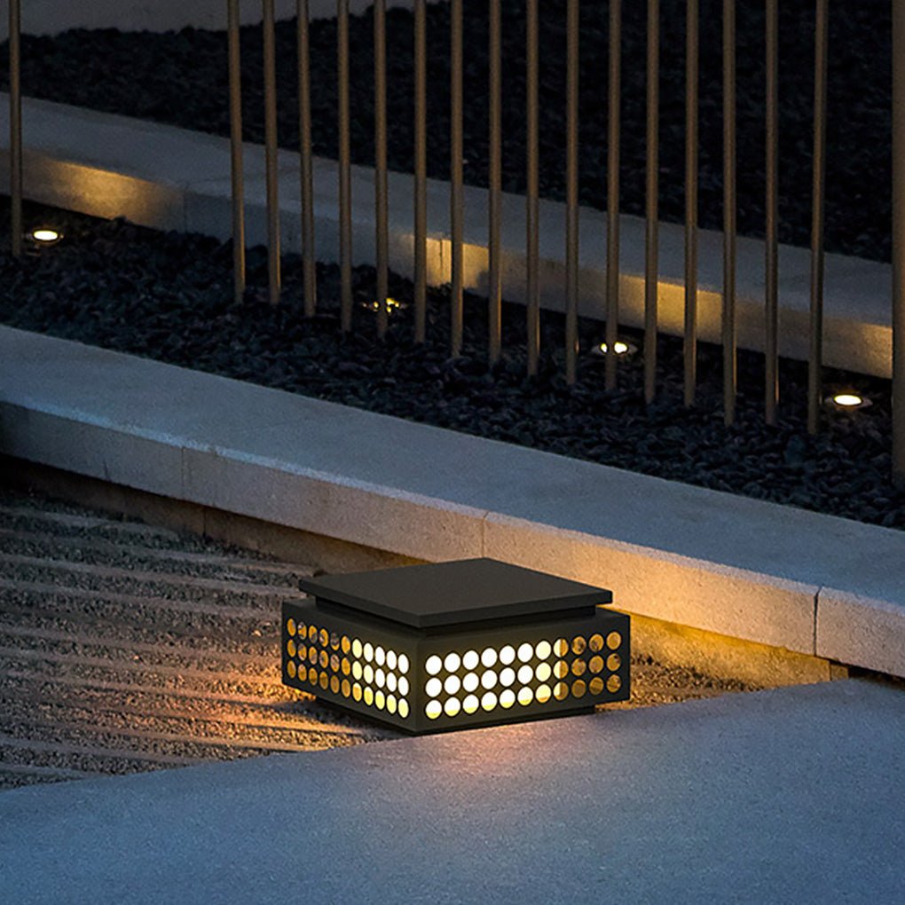 Solar LED Garden Lamp - Vintage Hollowed Pattern Weatherproof Design