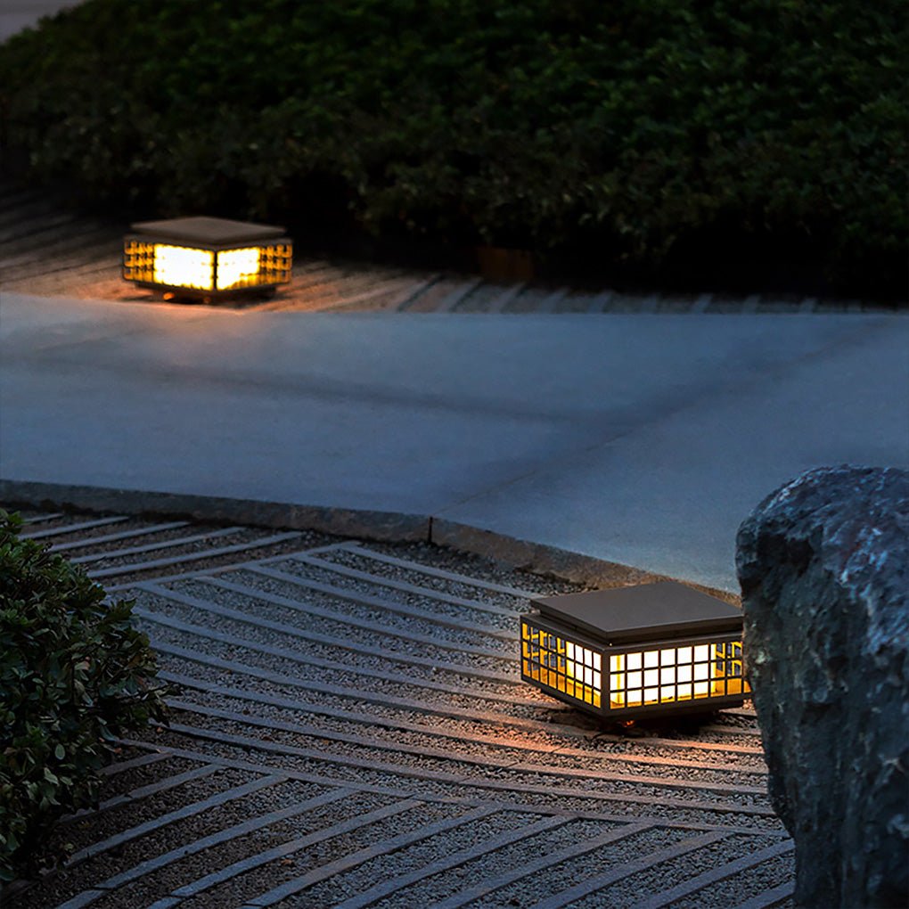 Solar LED Garden Lamp - Vintage Hollowed Pattern Weatherproof Design