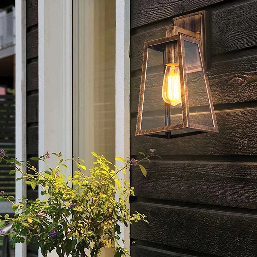 Industrial Glass Outdoor Wall Light Waterproof Sconce