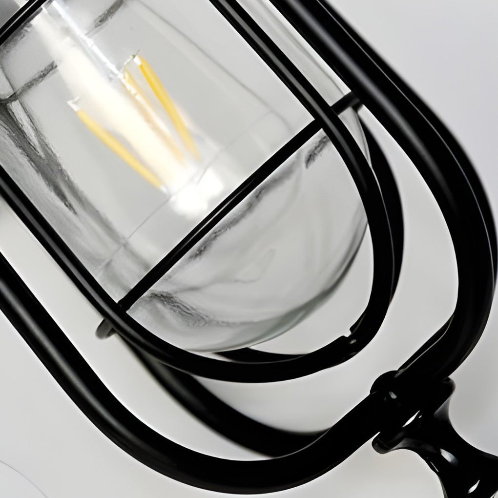 Industrial Outdoor Wall Sconce Iron & Glass Waterproof Lighting