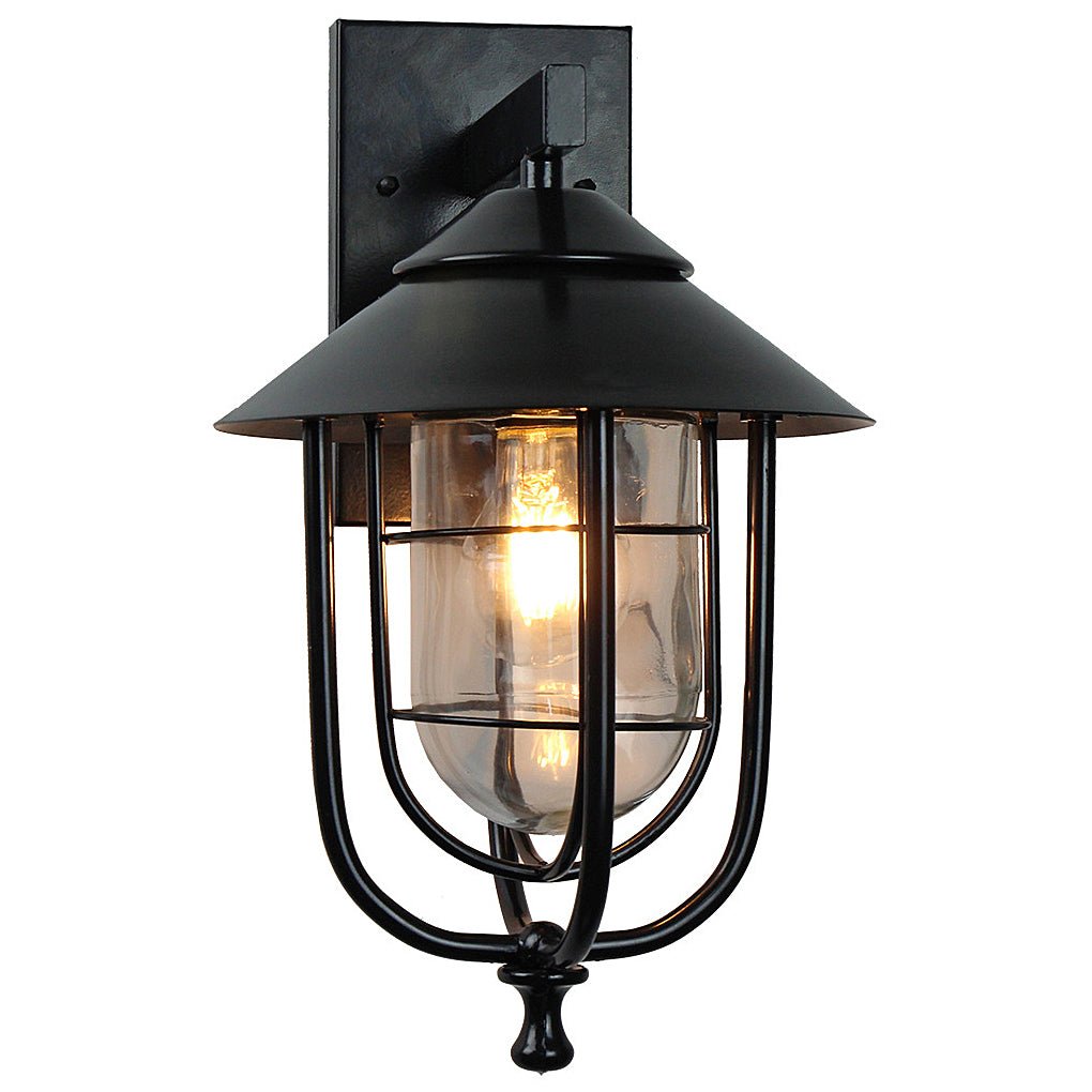 Industrial Outdoor Wall Sconce Iron & Glass Waterproof Lighting