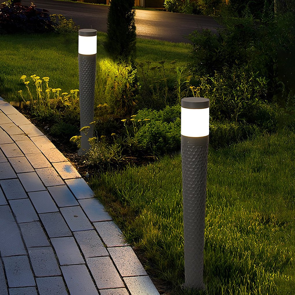 Vintage LED Outdoor Post Light – Aluminum & Dome Lampshade