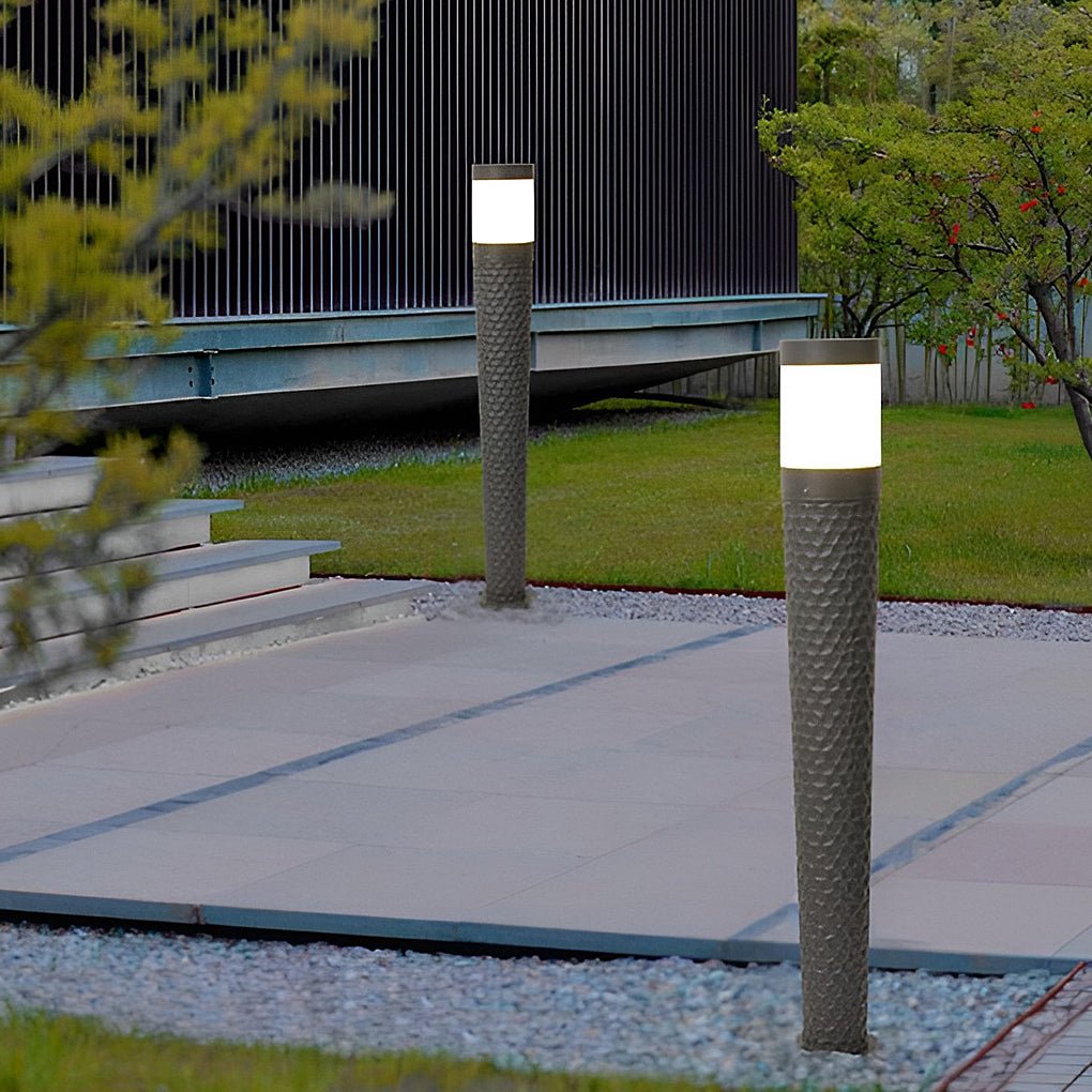 Vintage LED Outdoor Post Light – Aluminum & Dome Lampshade