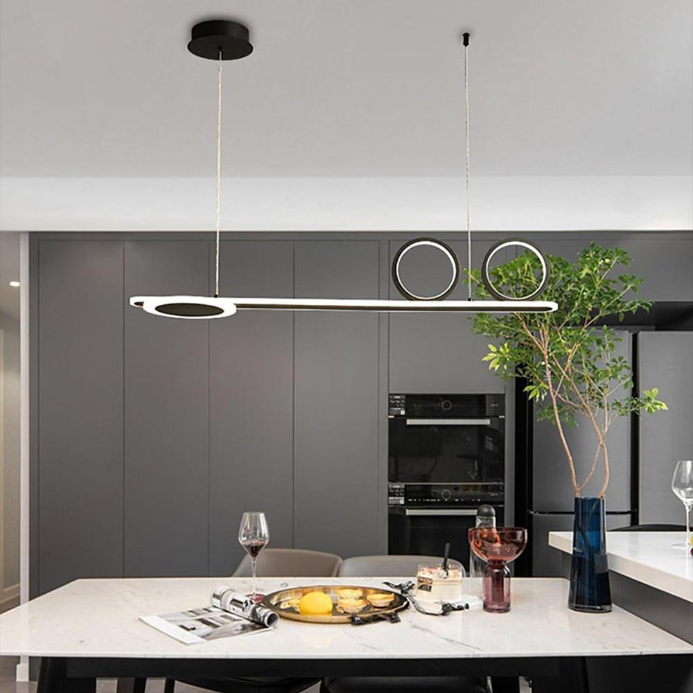 Modern 3-Circle Linear LED Pendant Light – Metal & Acrylic