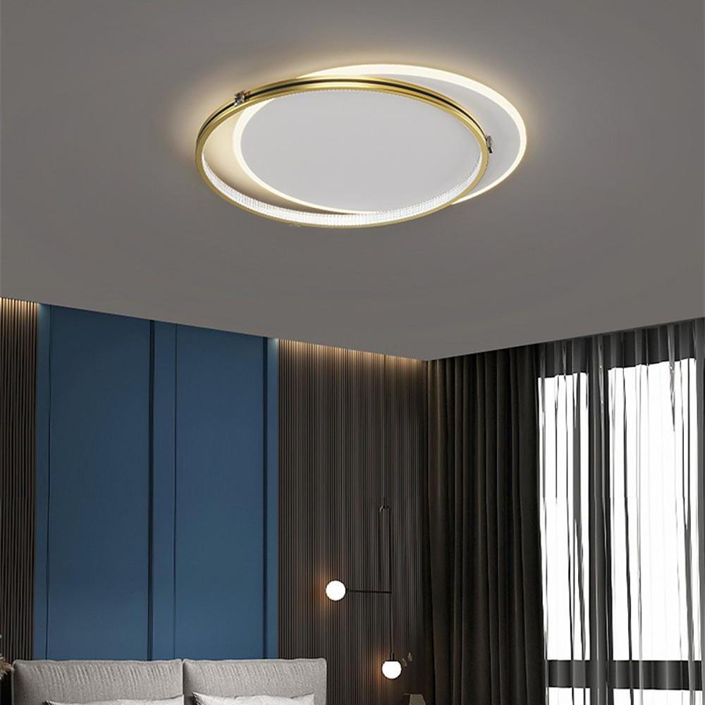 Modern Dual Circle LED Flush Mount Ceiling Light with Dimming