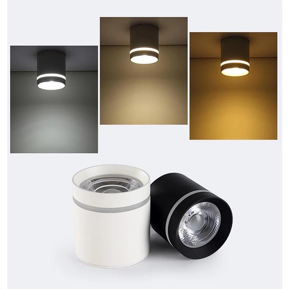 Modern Cylindrical LED Flush Mount Ceiling Light - Aluminum & Acrylic