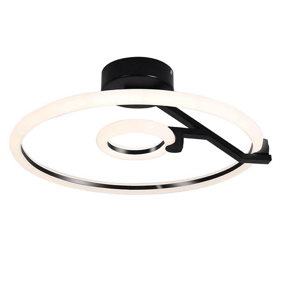 Modern Ring LED Flush Mount Ceiling Light - Metal & Acrylic
