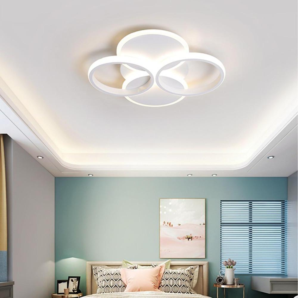 Modern 4-Circle Geometric LED Flush Mount Ceiling Light