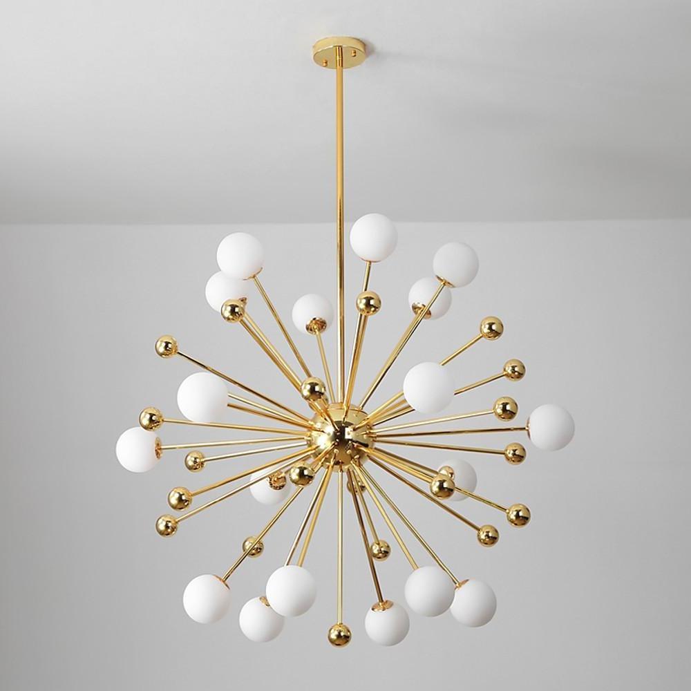 Modern Sputnik Chandelier Gold 18-Light Glass Globe Pendant