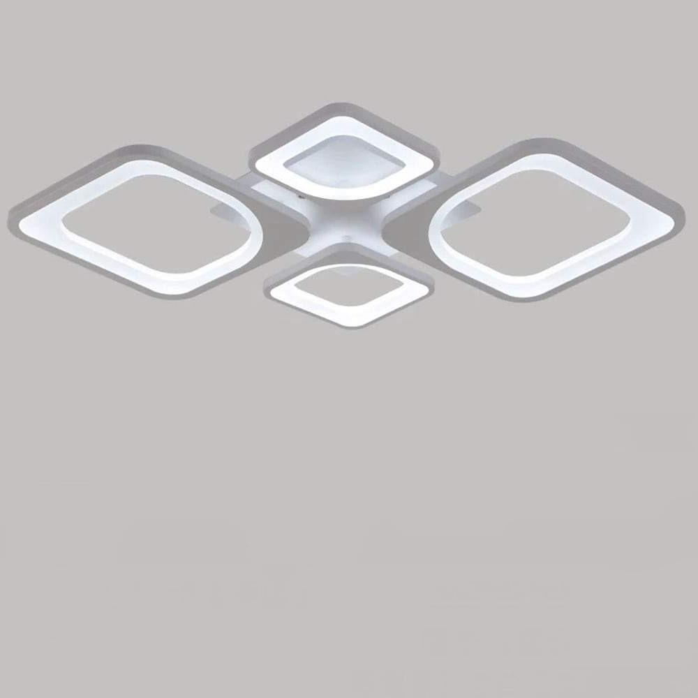 Rectangular LED Flush Mount Ceiling Light - Modern White Metal